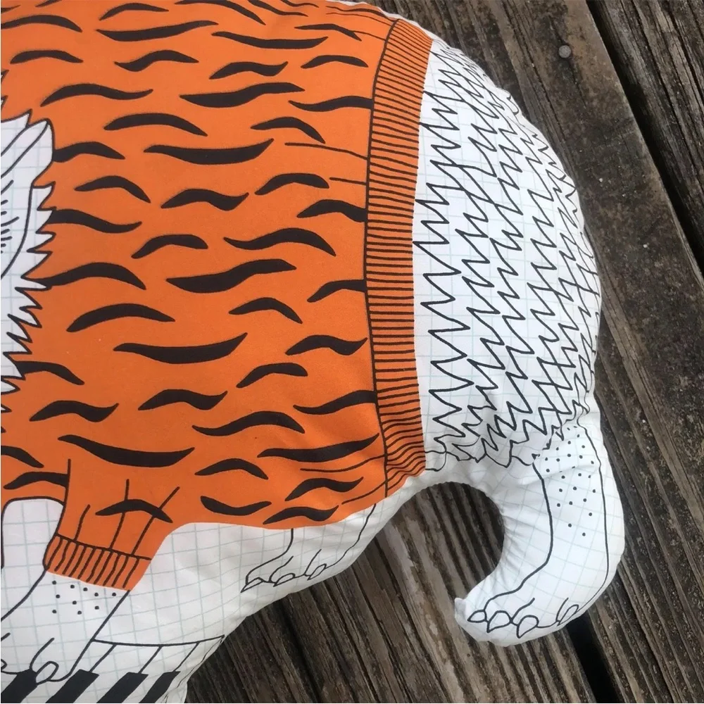 IKEA Thorine Hedgehog Pillow Playing Keyboard Piano Plush 17x12 Orange Black NEW